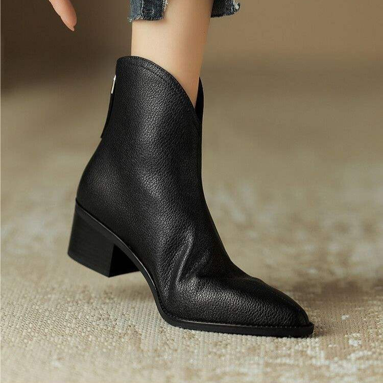 Women's Leather  Boots with Stiletto Heels