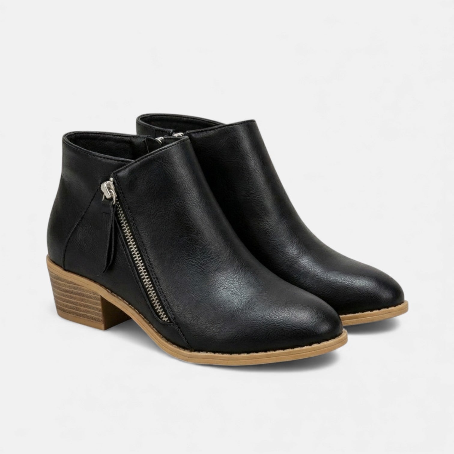 Women's Leather Orthopedic Ankle Boots with a Zipper