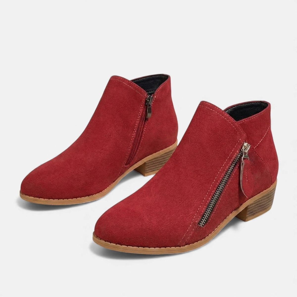 Women's Leather Orthopedic Ankle Boots with a Zipper