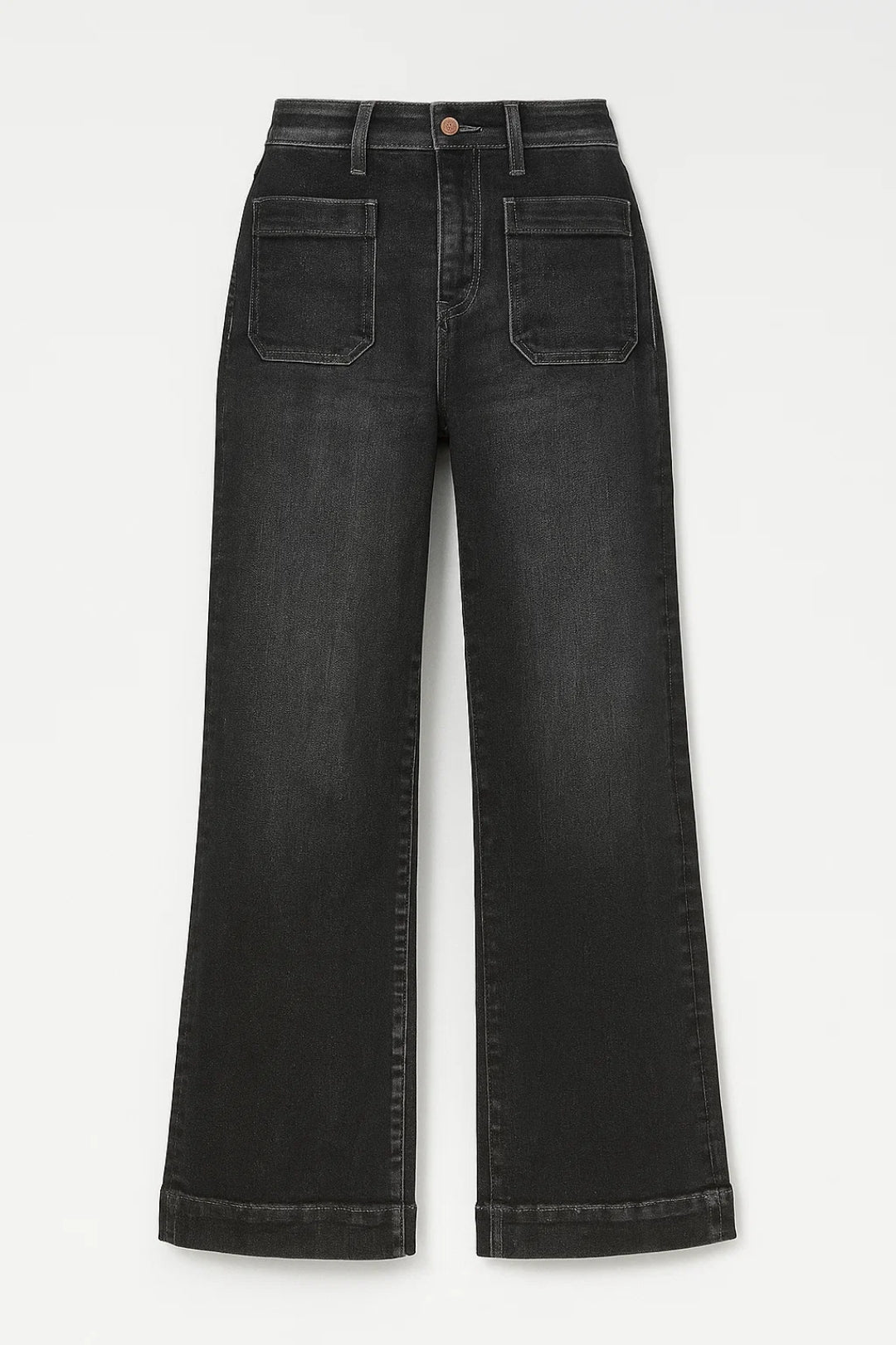 Baggy Jeans Women High Waist Patch Pockets