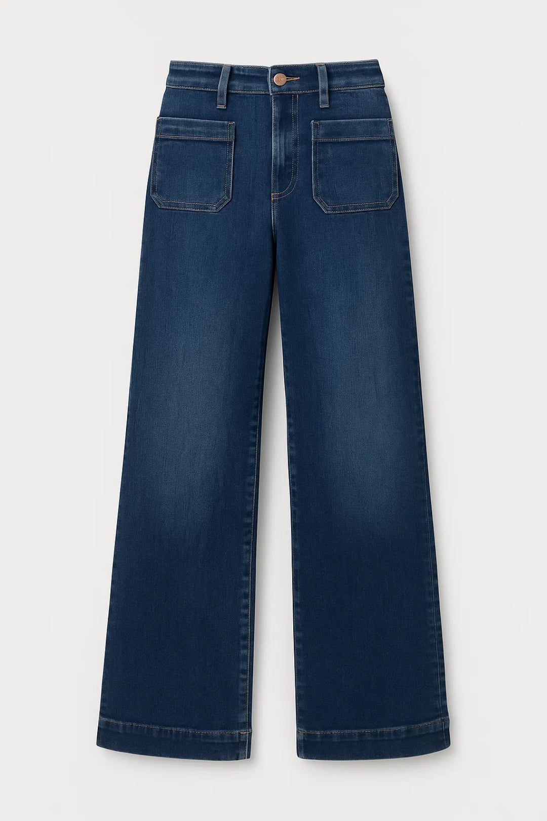 Baggy Jeans Women High Waist Patch Pockets