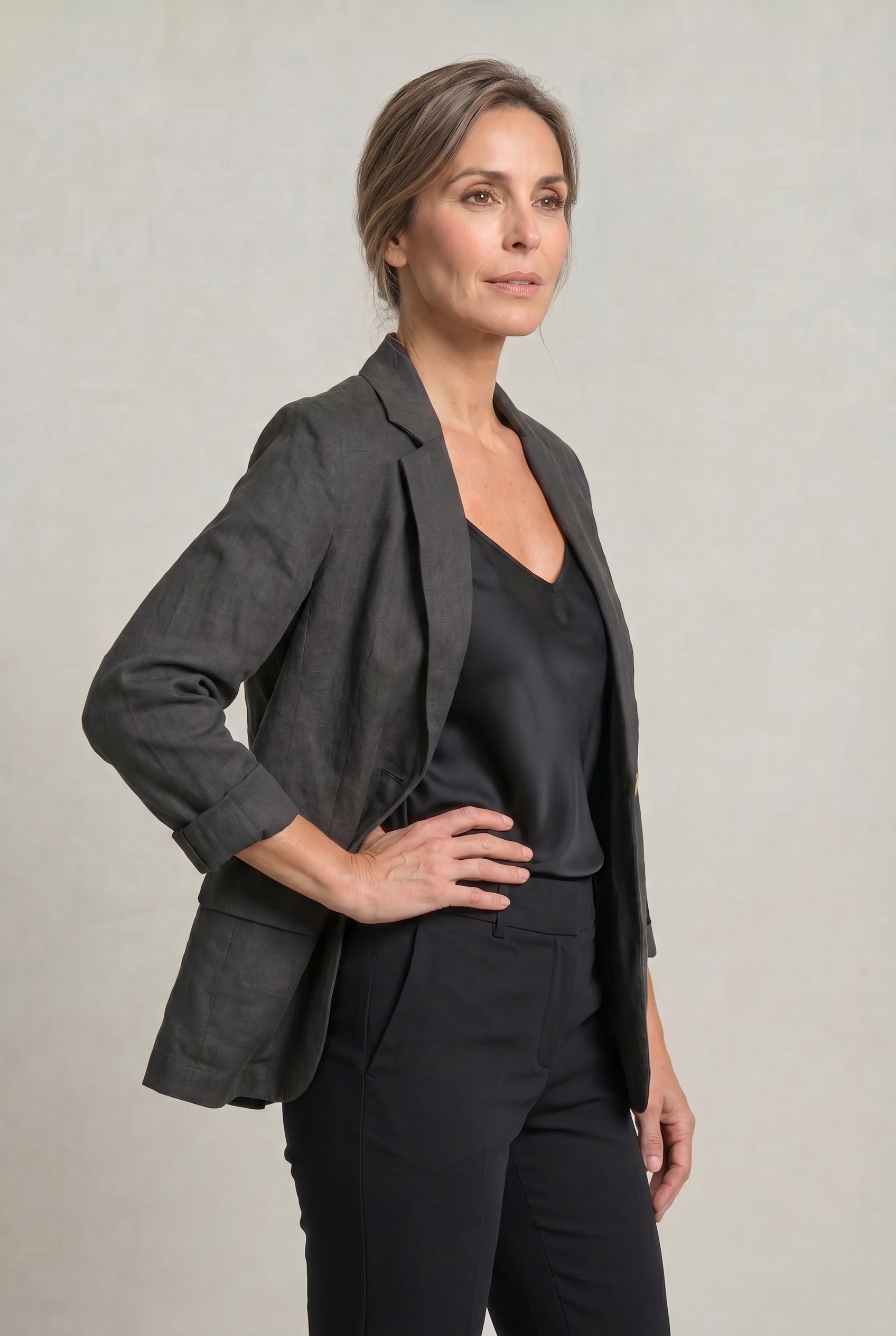 Lightweight Women's Cotton Blazer, Relaxed Fit