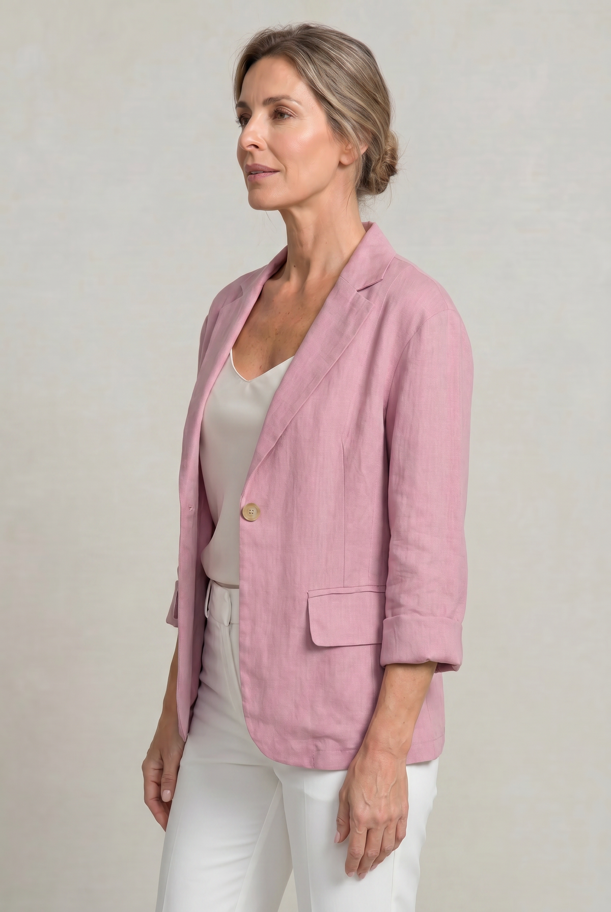 Lightweight Women's Cotton Blazer, Relaxed Fit
