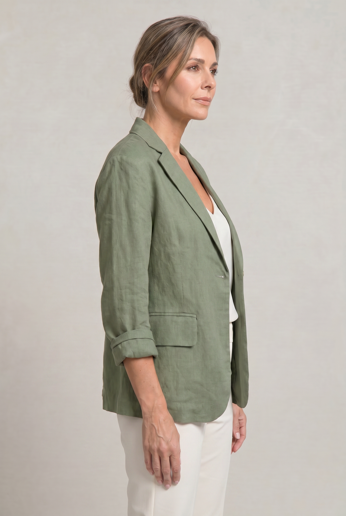 Lightweight Women's Cotton Blazer, Relaxed Fit