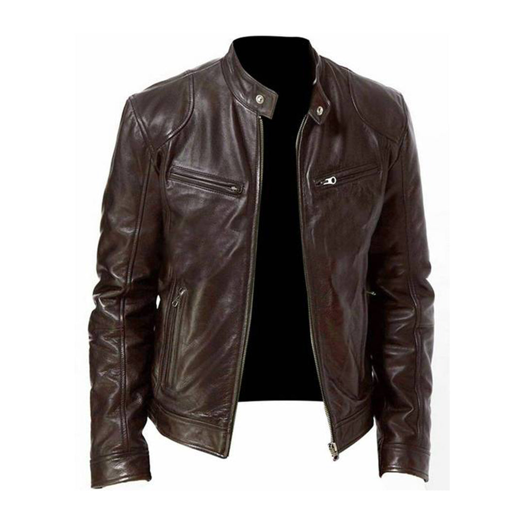 Men's Summer Leather Jacket with a Modern Fit