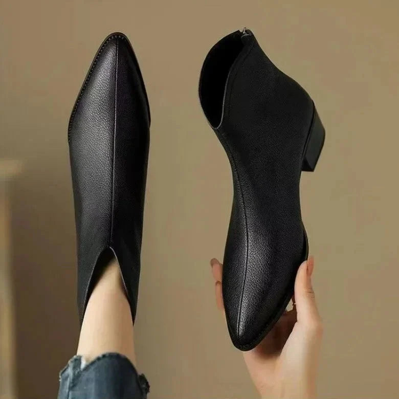 Women's Leather  Boots with Stiletto Heels
