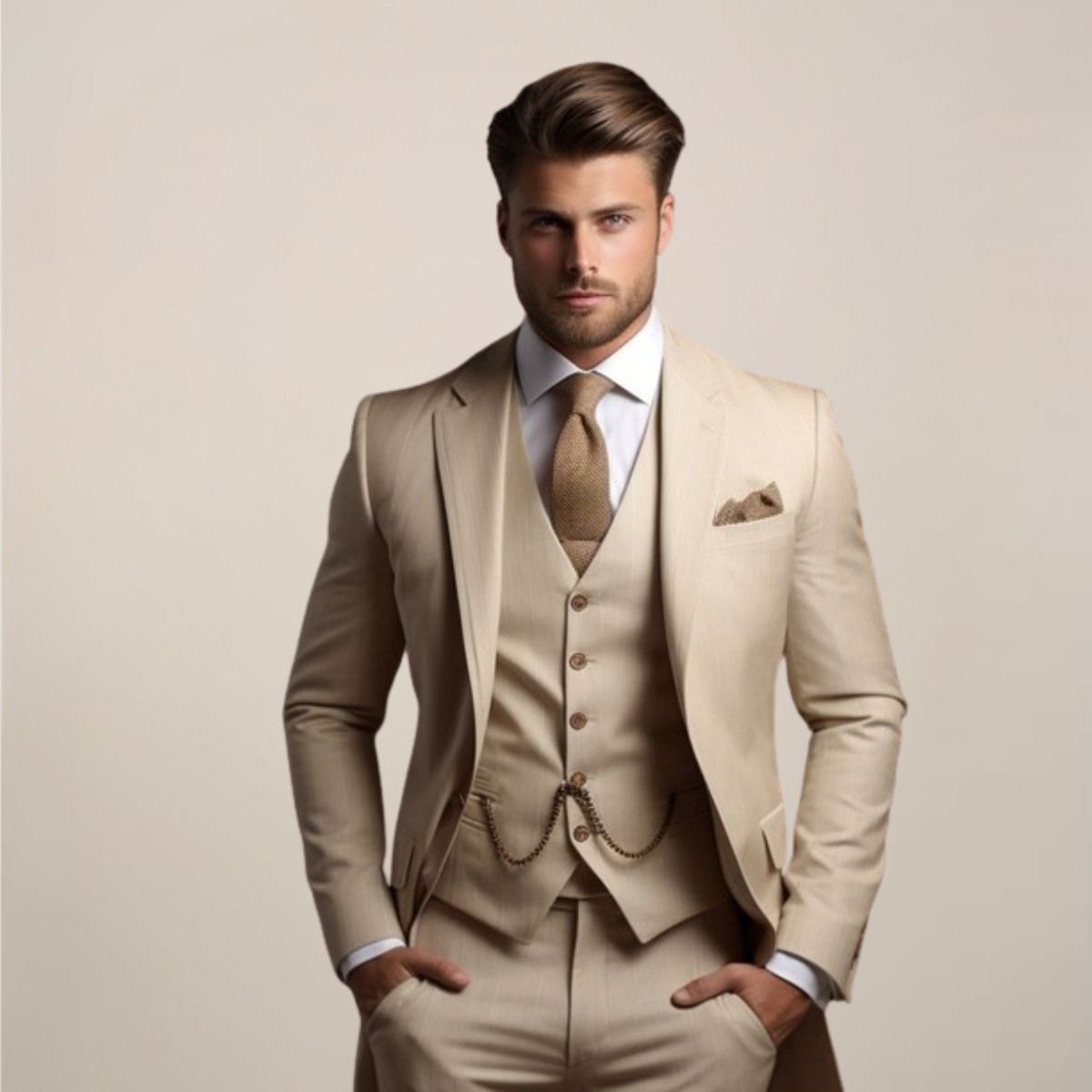 Men's Suit 3-Piece Set Formal Tailored