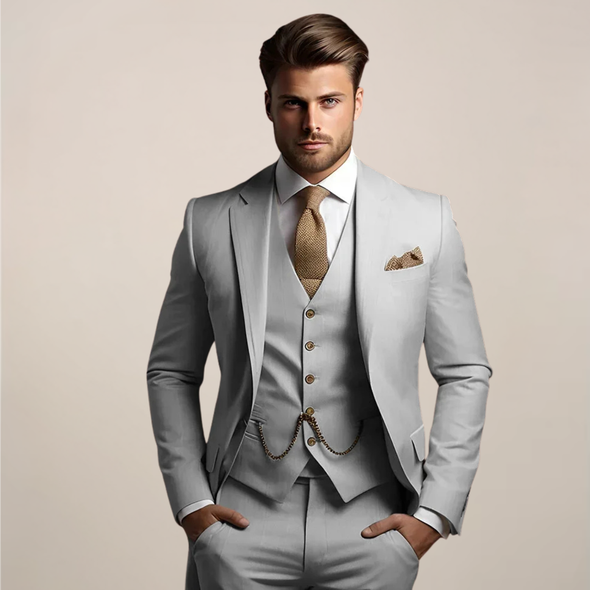 Men's Suit 3-Piece Set Formal Tailored