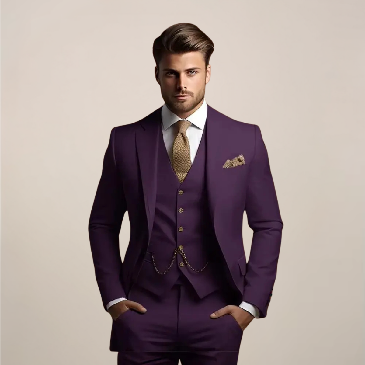 Men's Suit 3-Piece Set Formal Tailored