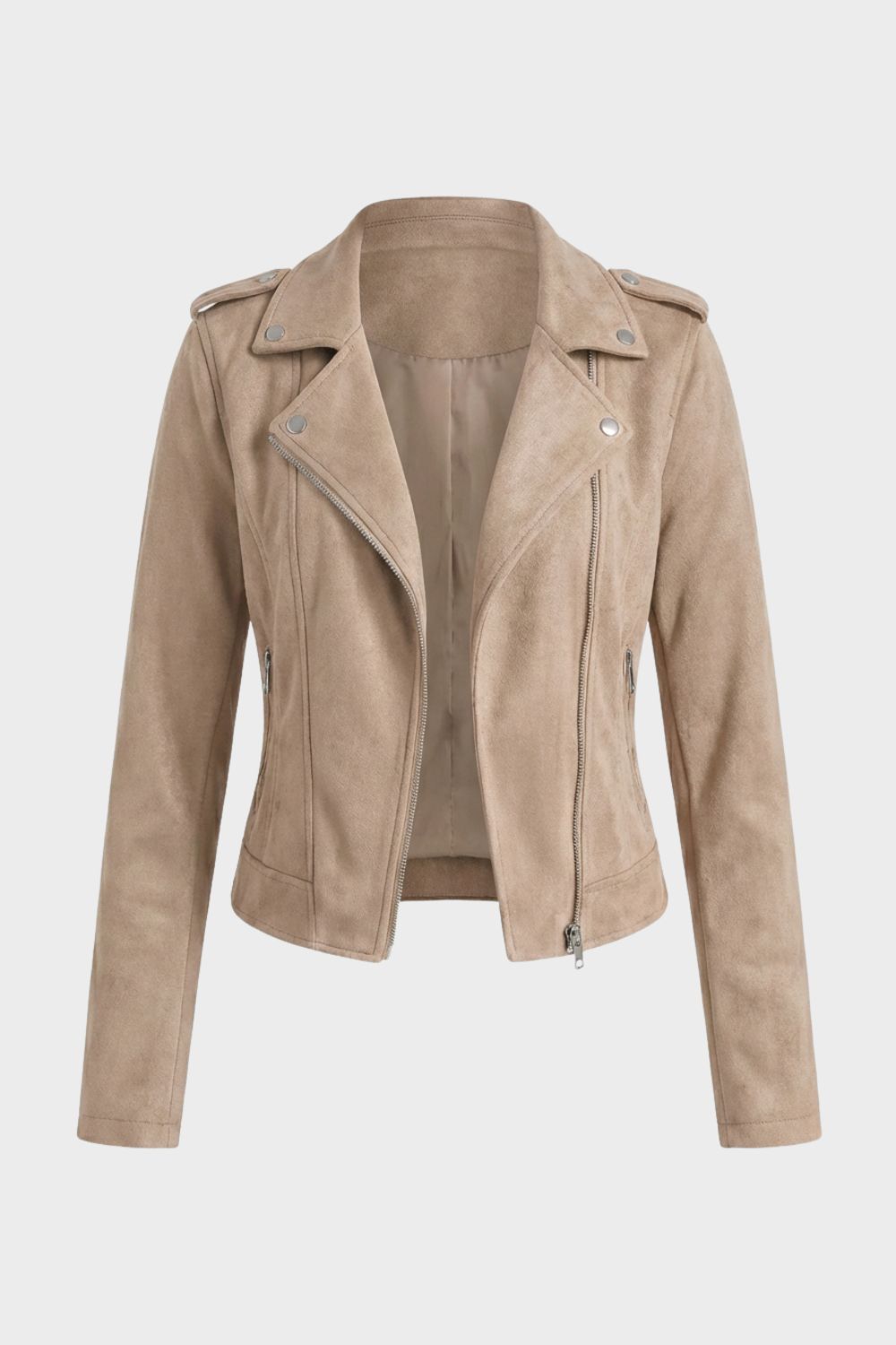 Women's Biker Jacket with Fitted Silhouette
