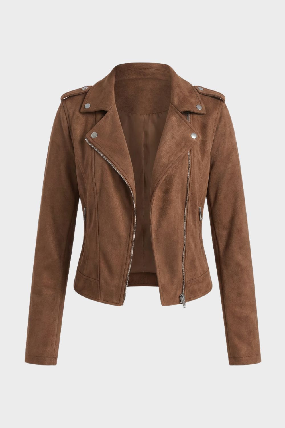 Women's Biker Jacket with Fitted Silhouette