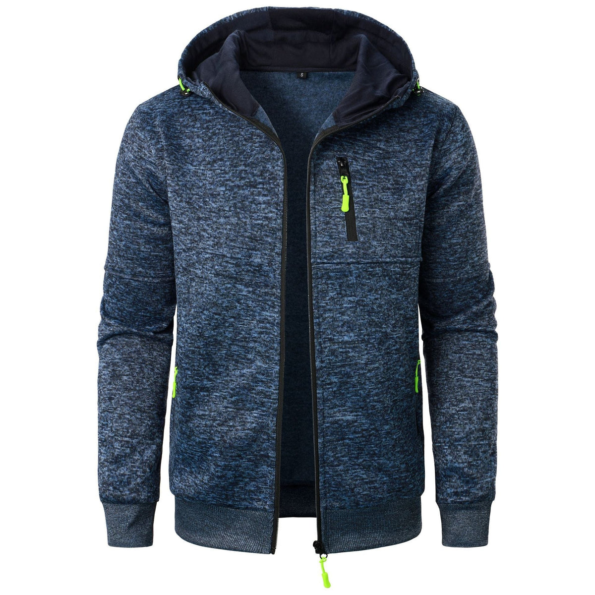 Textured Jacquard Hooded Zip Cardigan