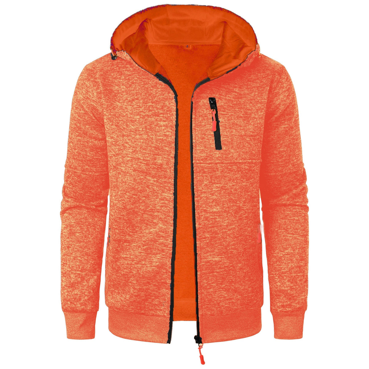 Textured Jacquard Hooded Zip Cardigan