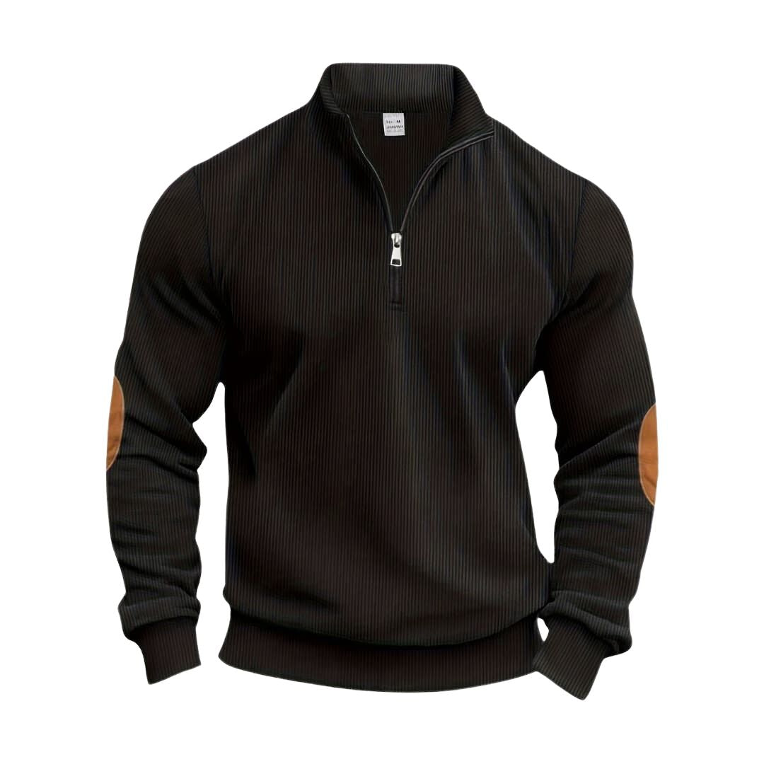 Men’s Ribbed Cuff Quarter Zip Sweater