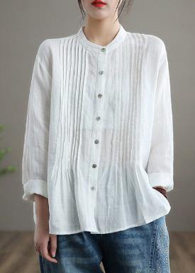 Organic White Linen Tunic Blouse