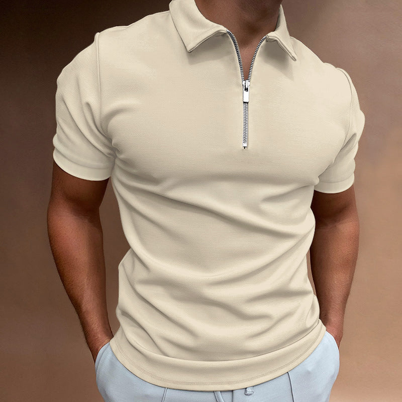 Men’s Slim Fit Zip-Up Polo Shirt