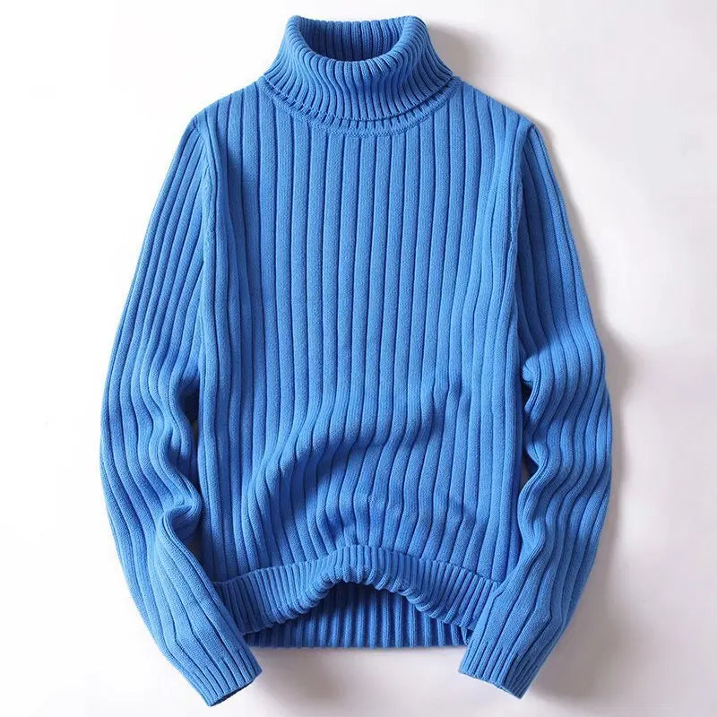 Thick-Knit Ribbed Turtleneck Sweater