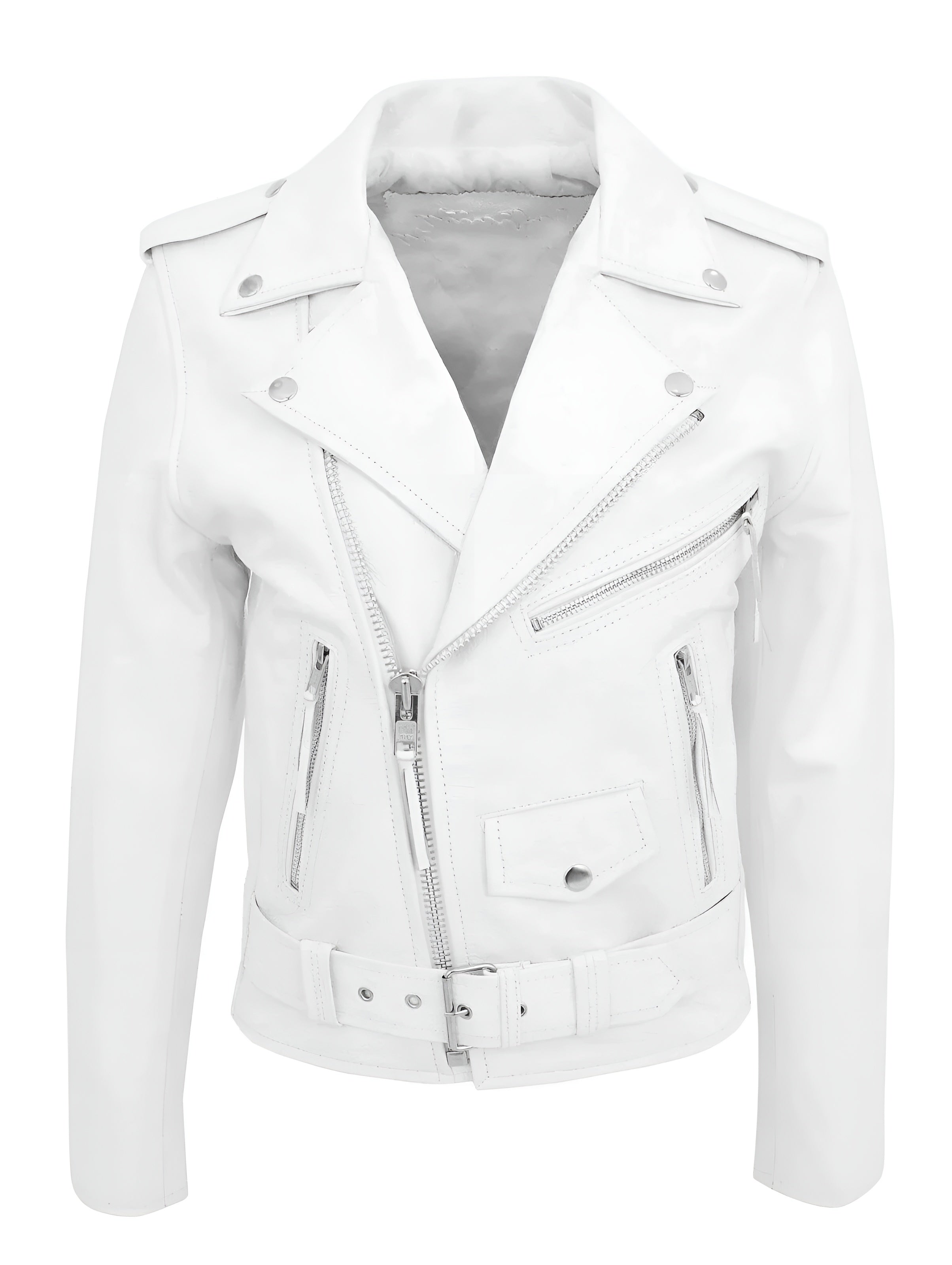 Men's Leather Biker Jacket Tailored Fit