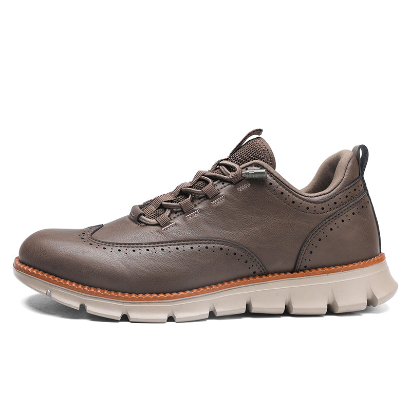 Sneakers in Premium Leather with Orthopaedic Insole and Cushioned Sole