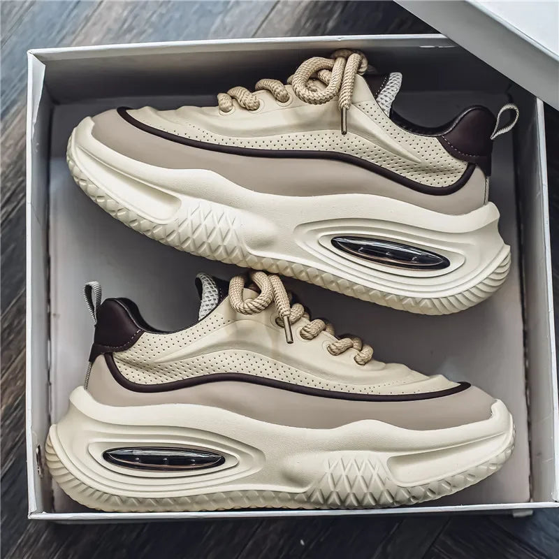 Sneakers in Breathable Mesh Retro Style with Thick Rubber Sole