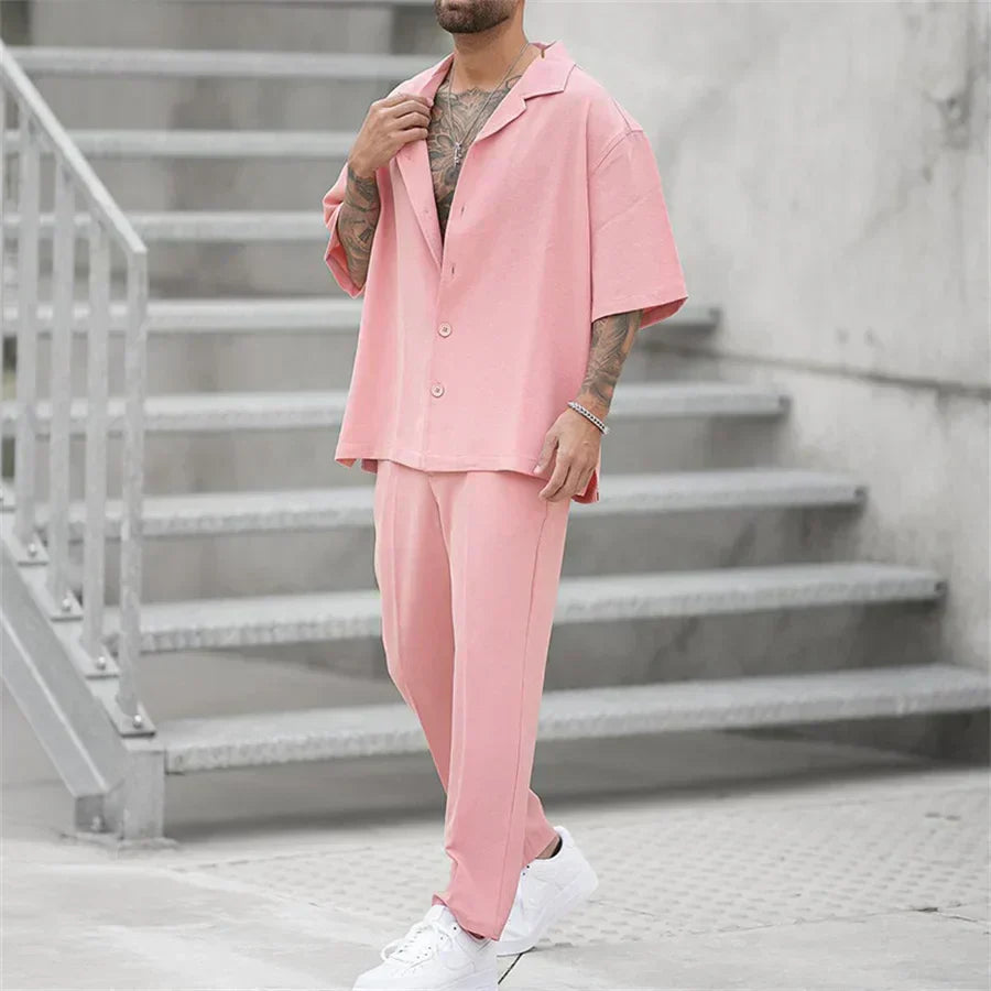 Men’s Lightweight Straight-Leg Summer Set