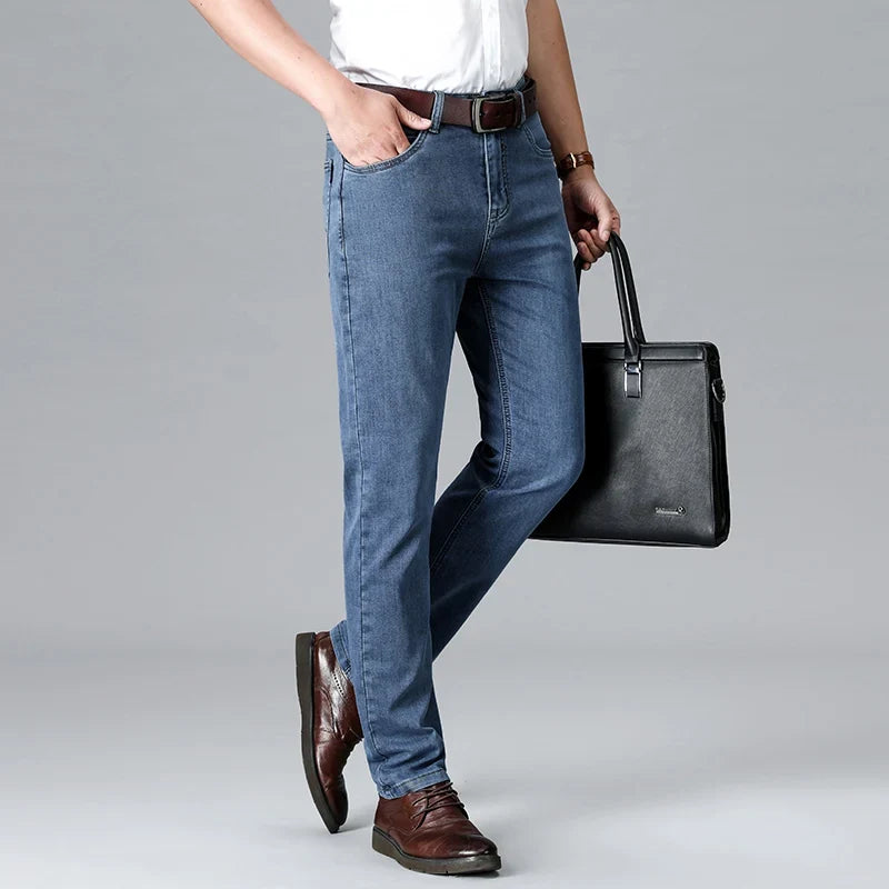 Men's Slim-Fit Jeans in Stretch Dark Denim