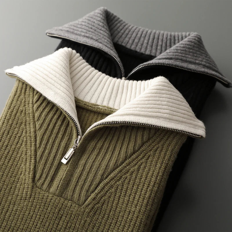 Men’s Wool Quarter Zip Sweater