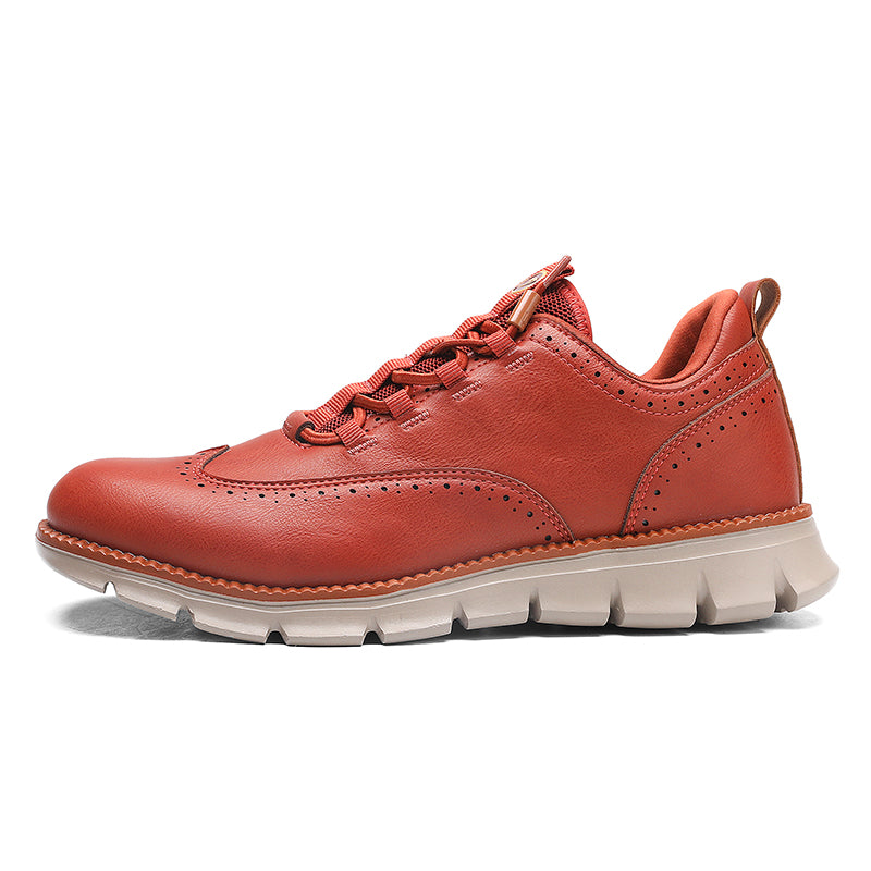 Sneakers in Premium Leather with Orthopaedic Insole and Cushioned Sole