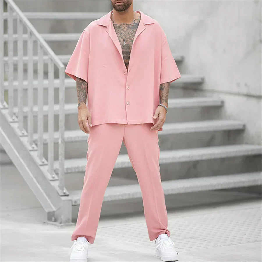 Men’s Lightweight Straight-Leg Summer Set