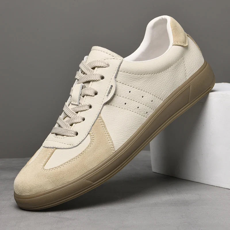 Sneakers in Elegant Genuine Leather with Durable Rubber Sole