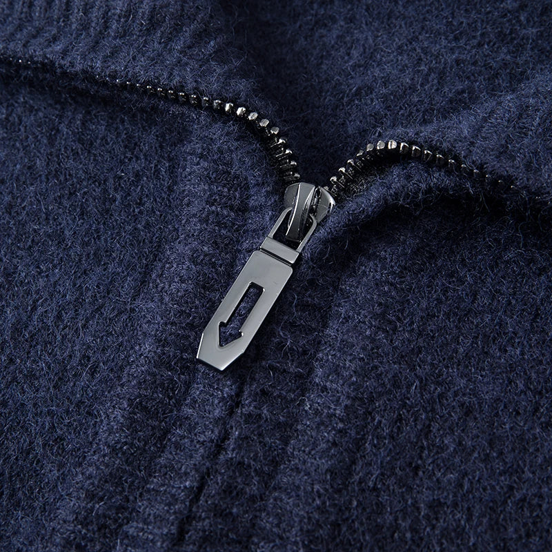 Men’s High Collar Quarter Zip Sweater