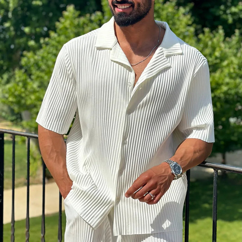 Men’s Summer Collar Suit Set
