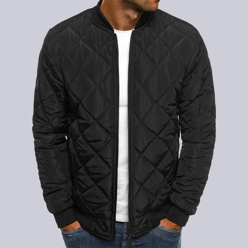 Fall Men's Slim Fit Quilted Cotton Jacket | Casual Jacket