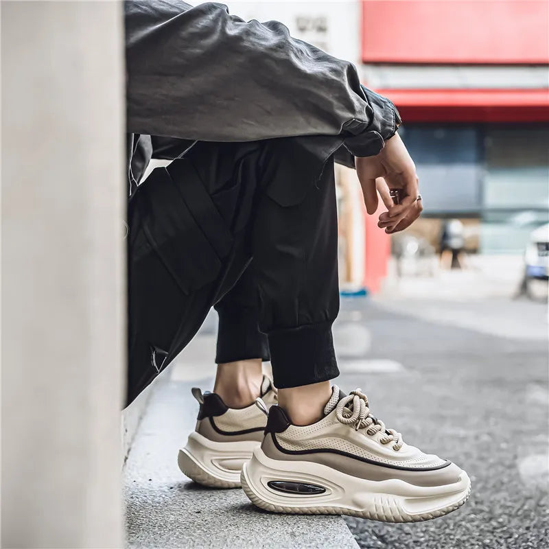 Sneakers in Breathable Mesh Retro Style with Thick Rubber Sole