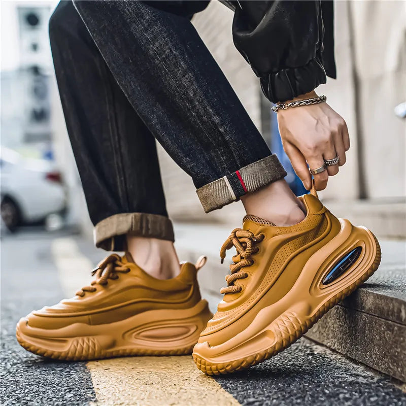 Sneakers in Breathable Mesh Retro Style with Thick Rubber Sole