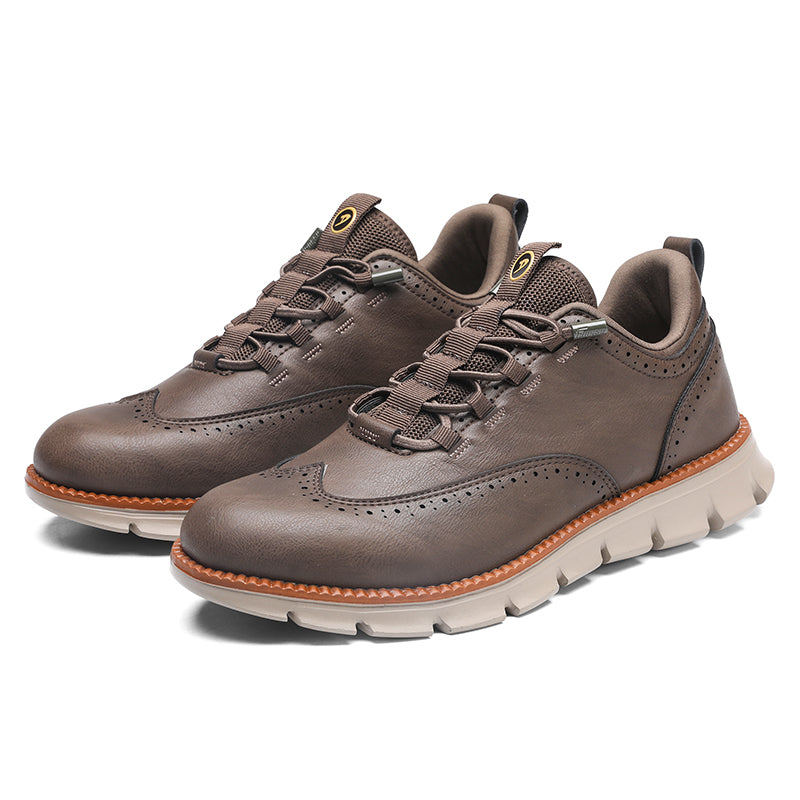 Sneakers in Premium Leather with Orthopaedic Insole and Cushioned Sole