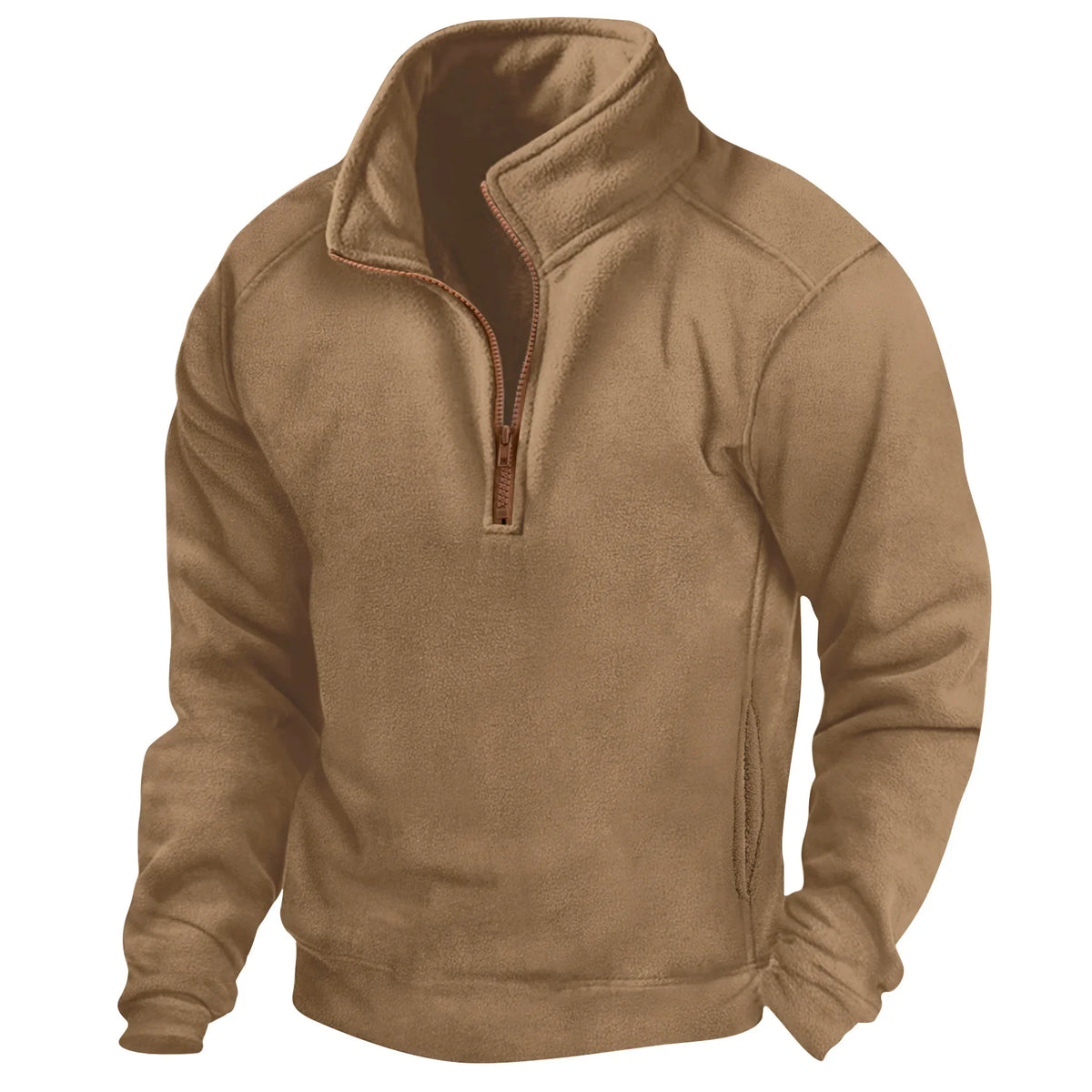 Men’s Fleece Quarter Zip High Neck Sweater