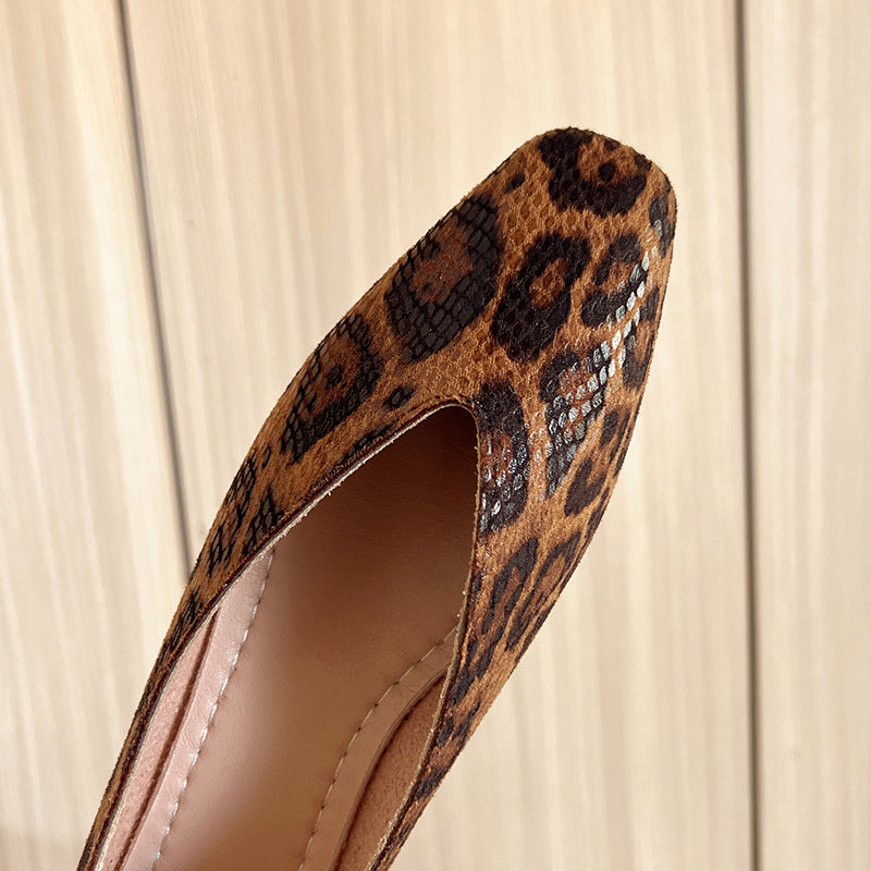 Women’s Animal Print Vegan Leather Ballet Flats