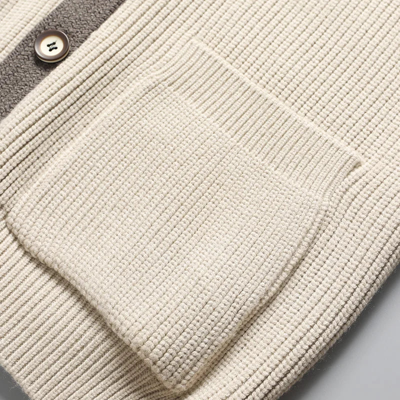 Men’s Handmade Two-Tone Knit Cardigan