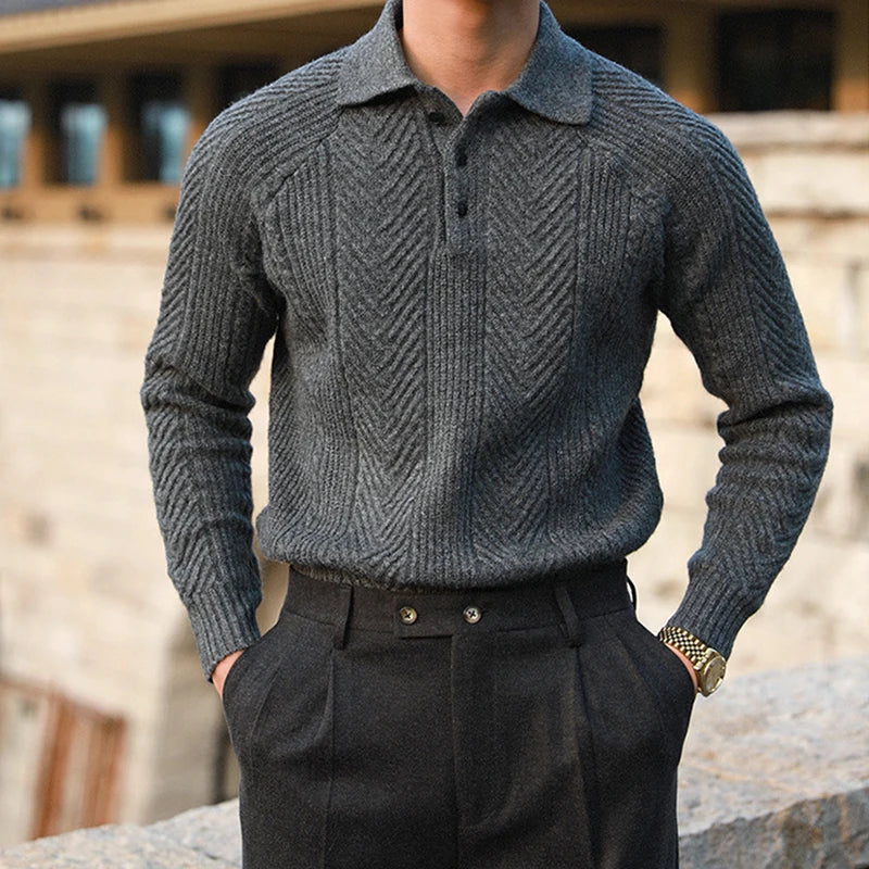 Men’s Jacquard Quarter Zip Sweater