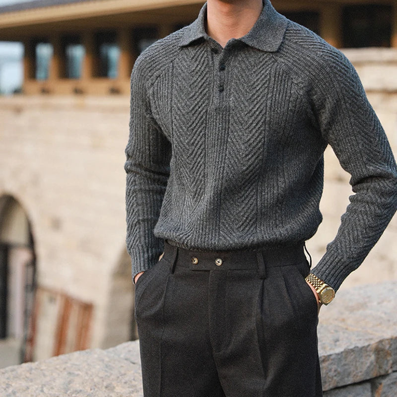Men’s Jacquard Quarter Zip Sweater