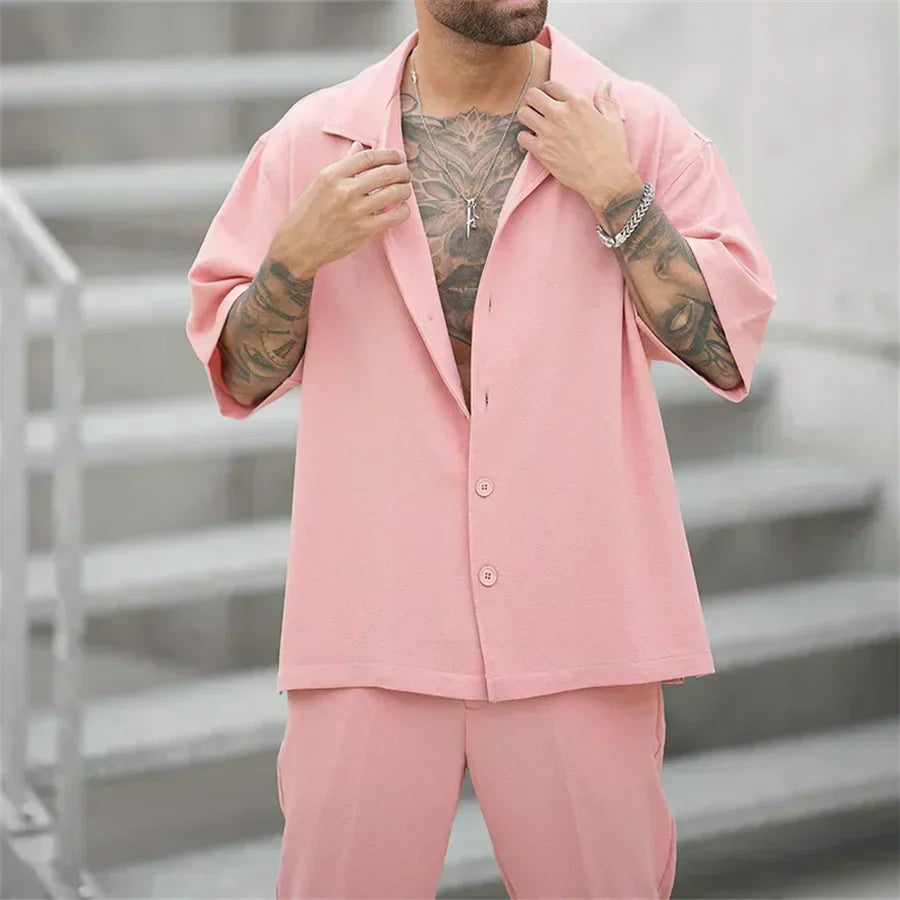 Men’s Lightweight Straight-Leg Summer Set