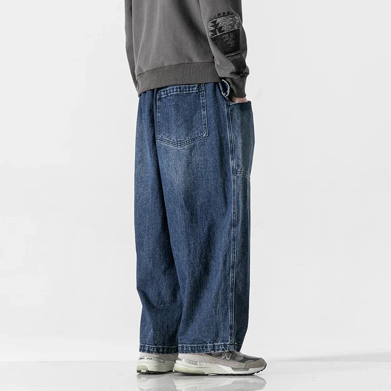 Men's Wide-Leg, Baggy Jeans with Pockets