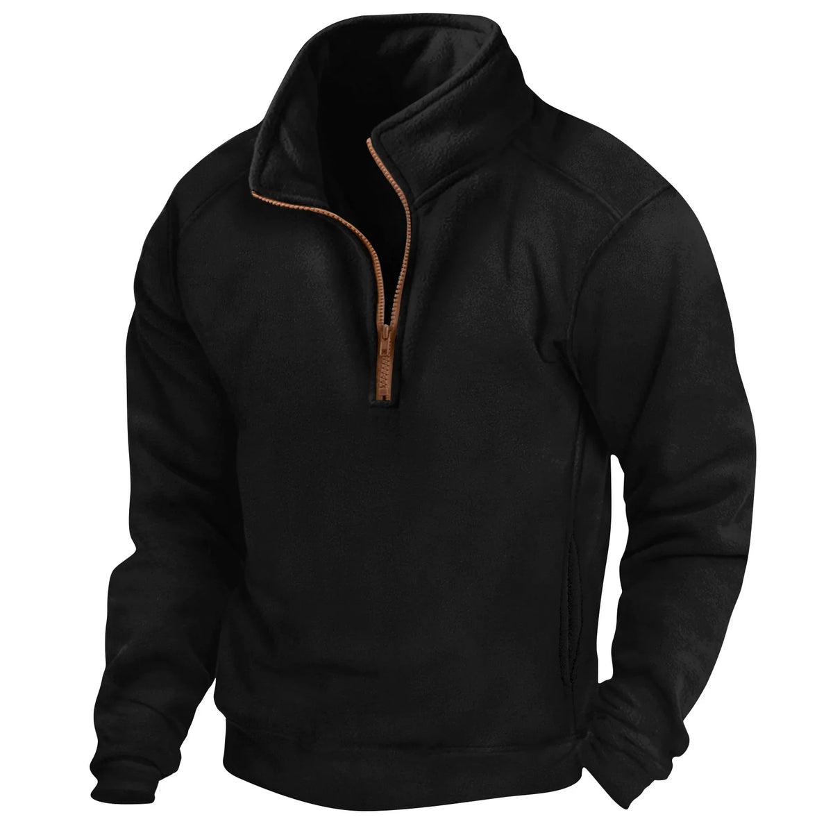 Men’s Fleece Quarter Zip High Neck Sweater