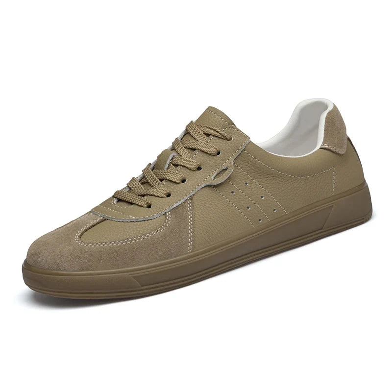 Sneakers in Elegant Genuine Leather with Durable Rubber Sole