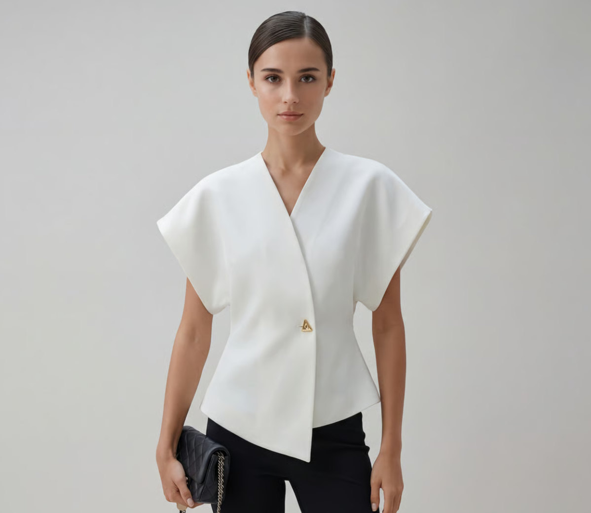 Sophie Womens V Neck Button Down Blouse