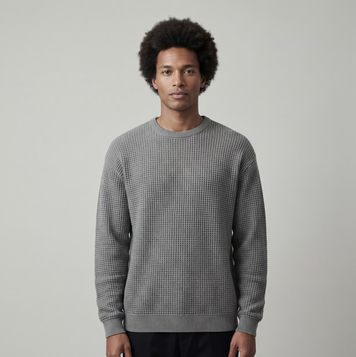 Hayden Mens Crewneck Sweater Waffle