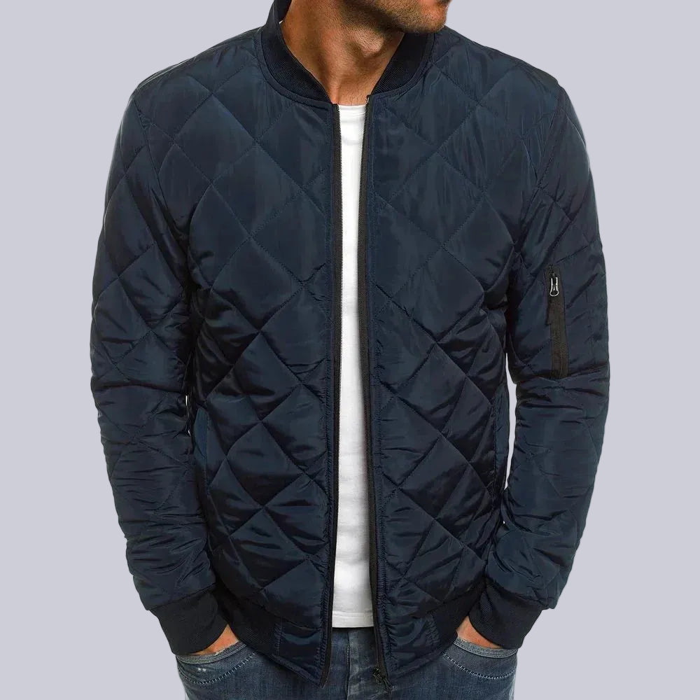 Fall Men's Slim Fit Quilted Cotton Jacket | Casual Jacket