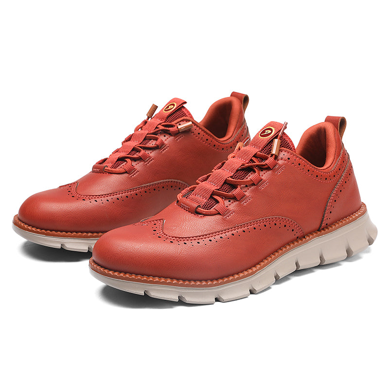 Sneakers in Premium Leather with Orthopaedic Insole and Cushioned Sole
