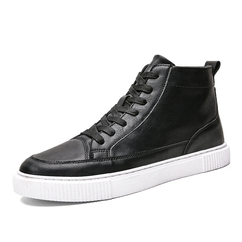 Sneakers in Elegant Genuine Leather with Durable Rubber Sole
